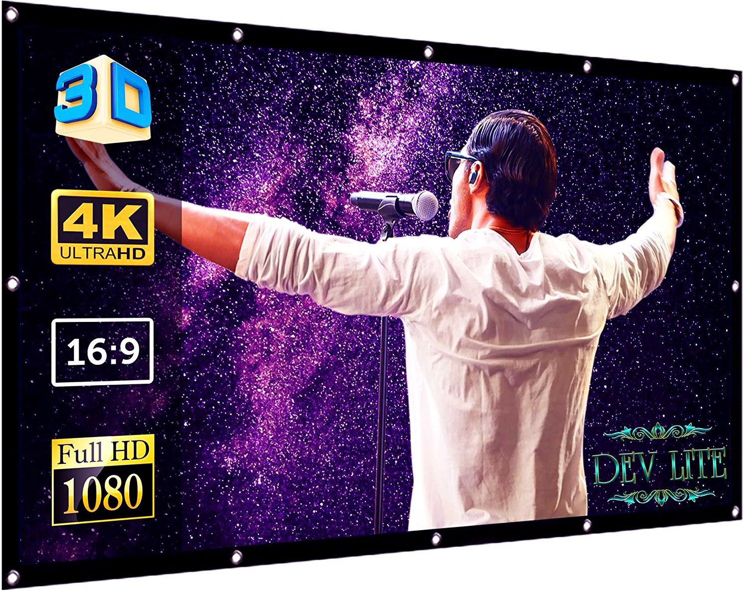 Dev Lite Premium 82 Inch- 6Ft x 3.4Ft (Anti-Creased) (Foldable) (Anti-Light) 16:9 4K Eyelet HG Projector Screen (Width 182.88 cm x 104.14 cm Height)-image-49