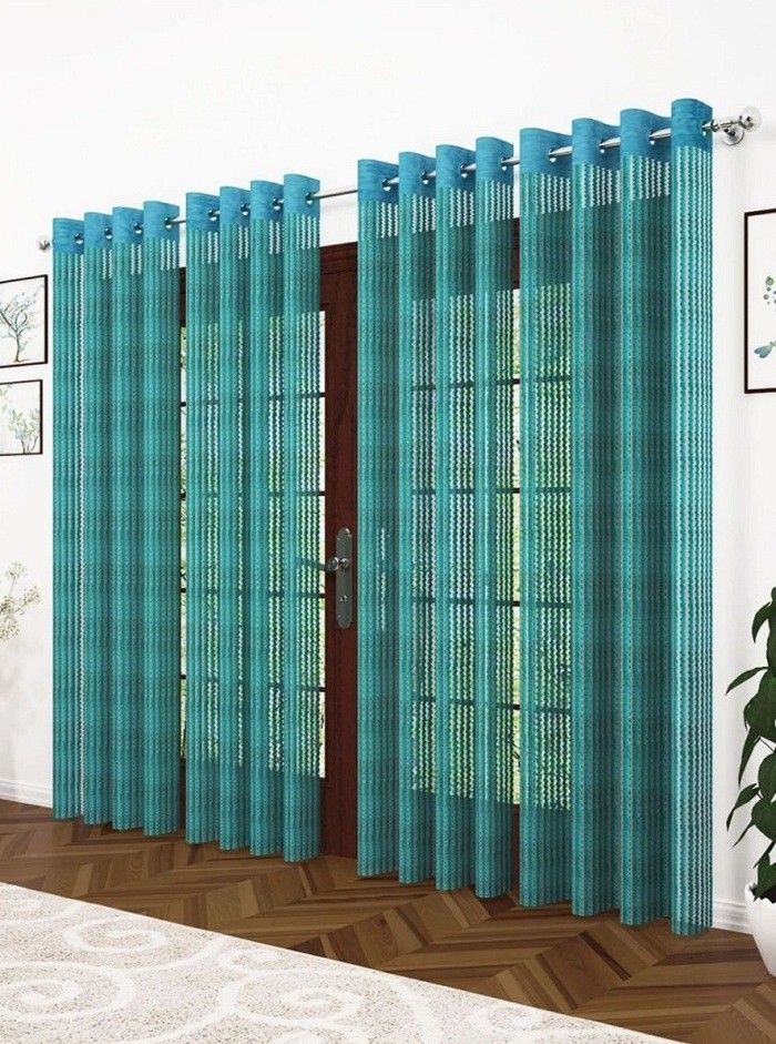 213 cm (7 ft) Door Polyester Transparent Curtain (Pack Of 4)-image-34