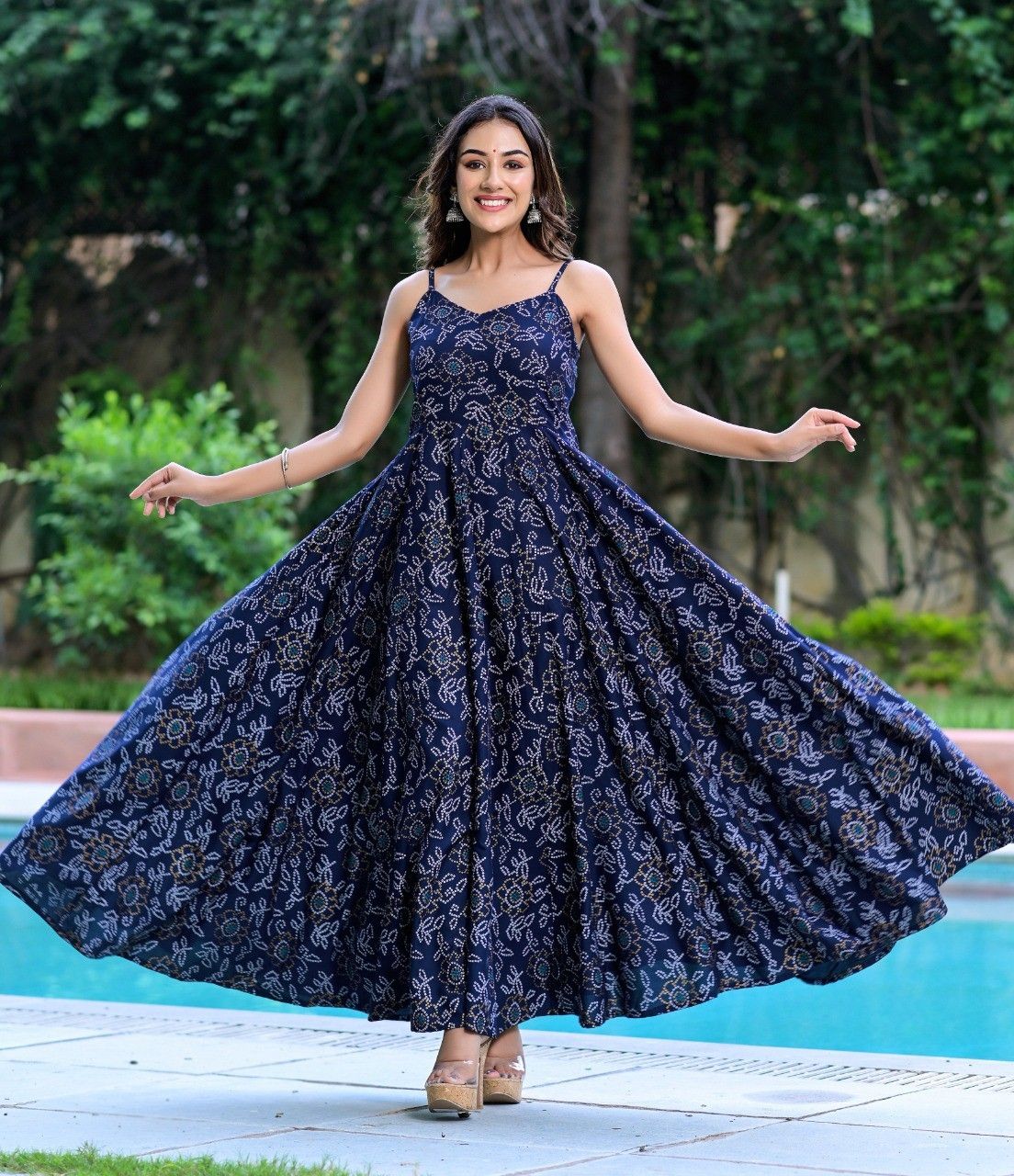 Women Gown Blue Maxi/Full Length Dress-image-47