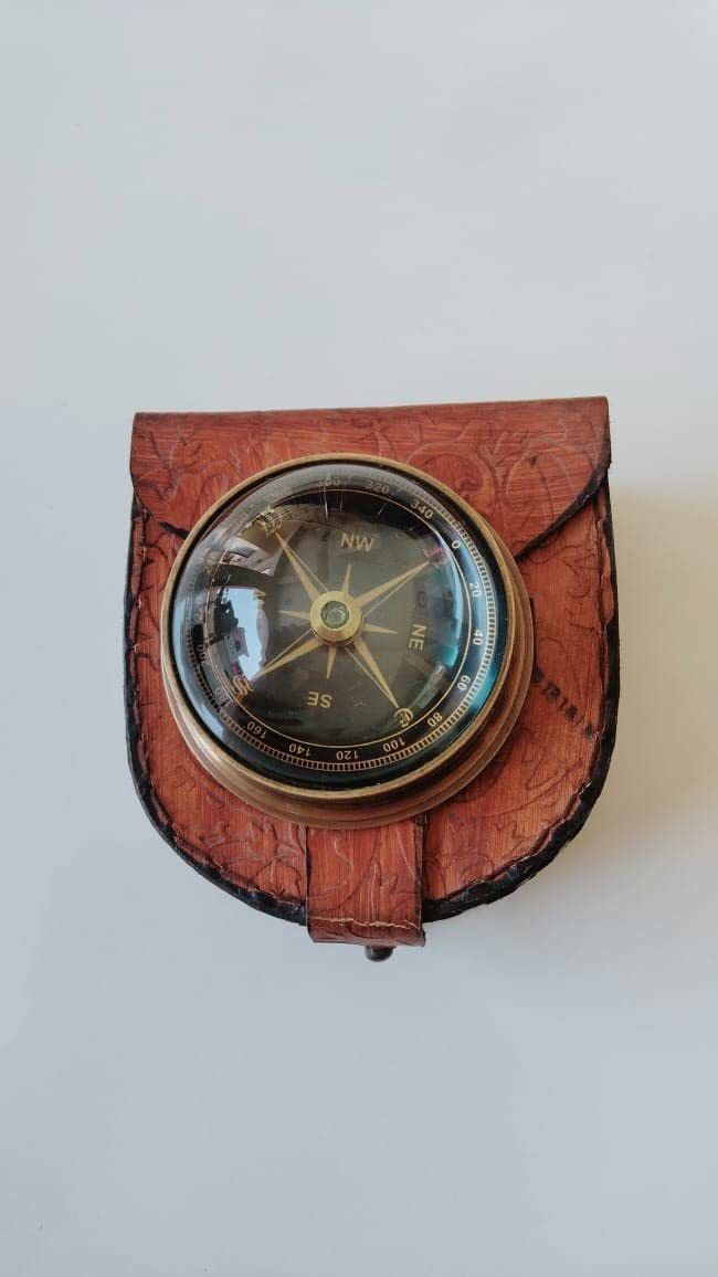 genius einstein enterprises Nautical Compass Brass Paper Weight Compass Magnifying Glass Collectible Item Compass-picture-10