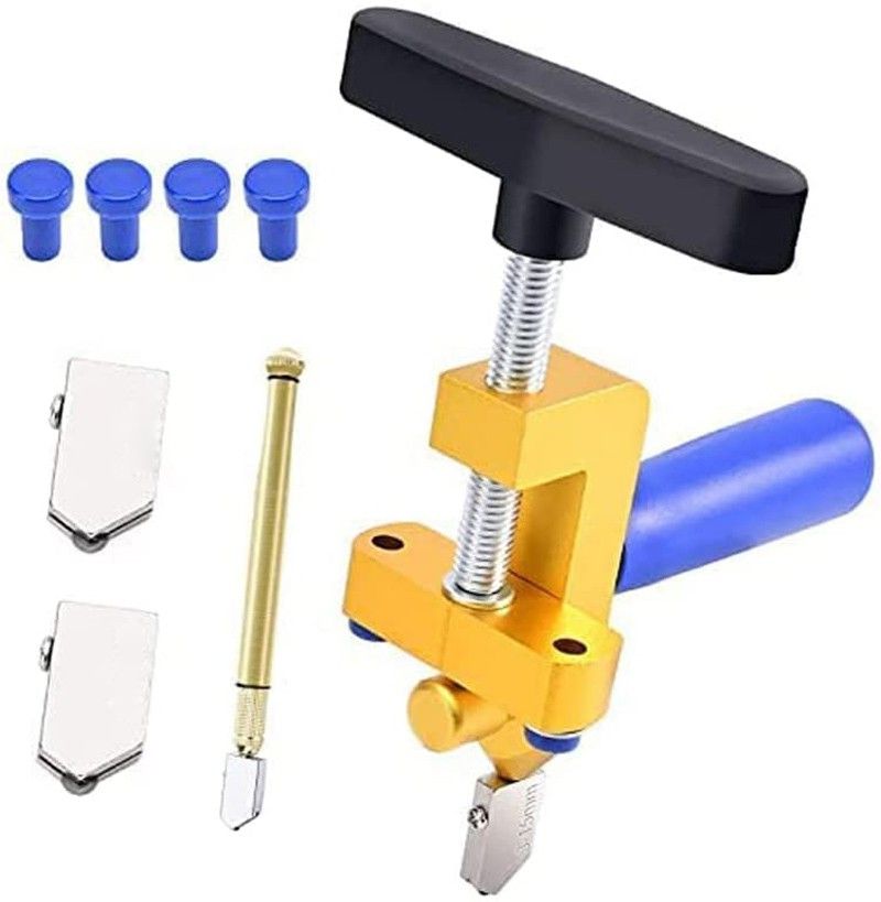metrotools Manual Tile Cutter,2 in 1 Glass Tile Cutter Hand Tool Steel Blades Breaking Pliers Hand Glass Cutter Home DIY Cutting Glass, Mirror, Ceramic Tile Glass Cutter-picture-0