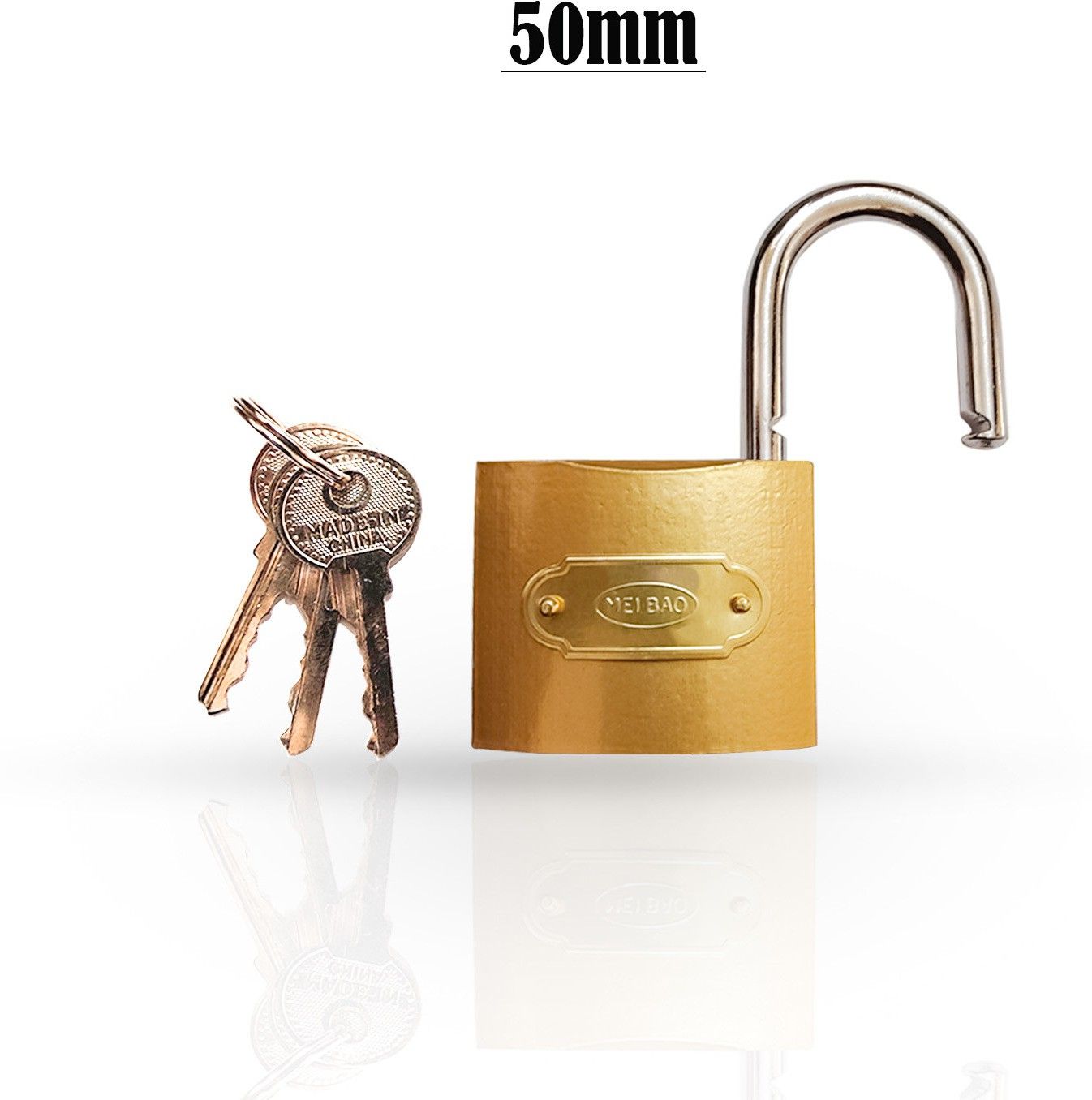 laxmi Metal Pressing Lock 50mm with 3 key's Brass Polished Finish (50mm) Padlock-picture-24