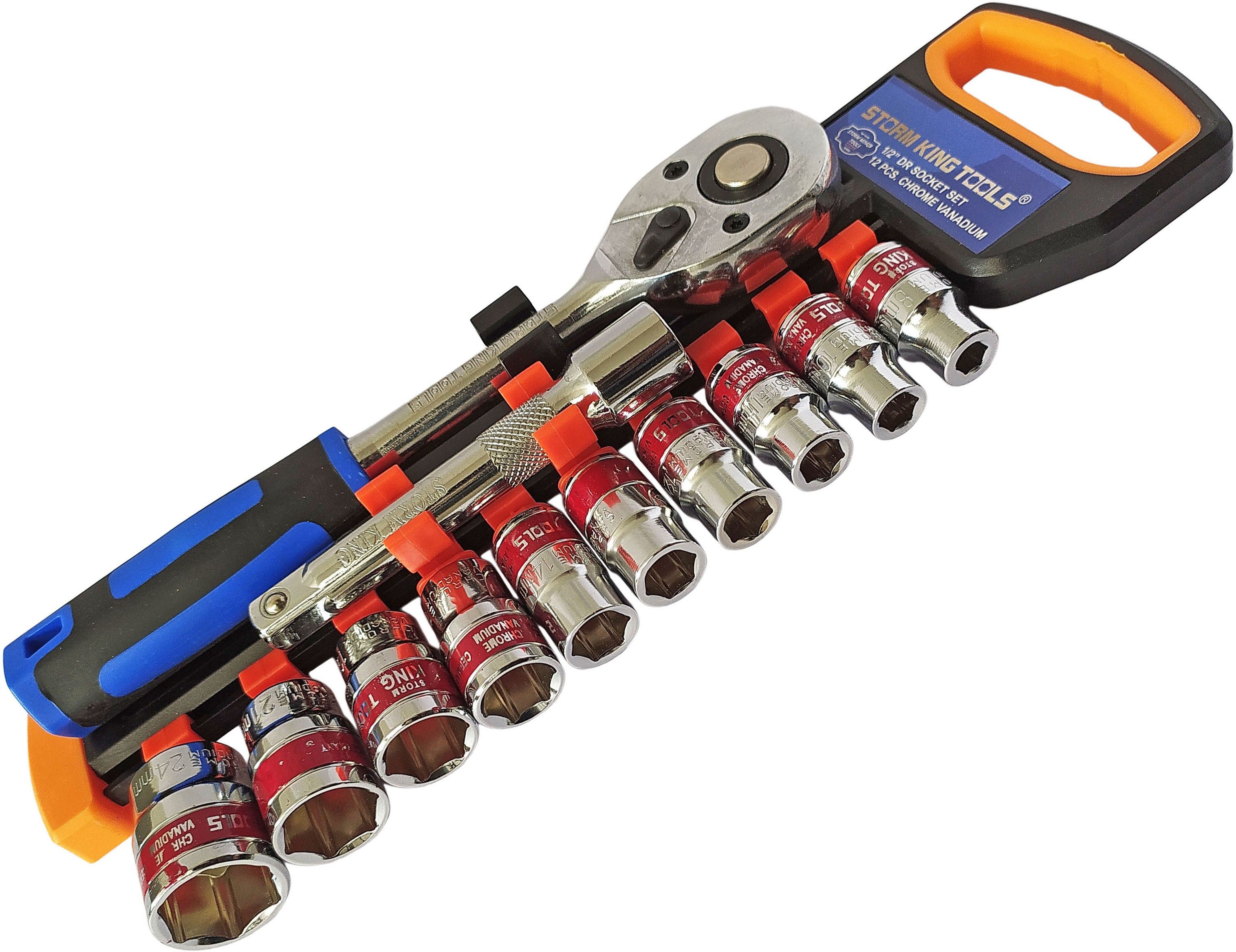 12pc CRV Socket set ½” Ratchet Size (10,11,12,13,14,16,17,19,21 &24)mm Socket Set-image-4