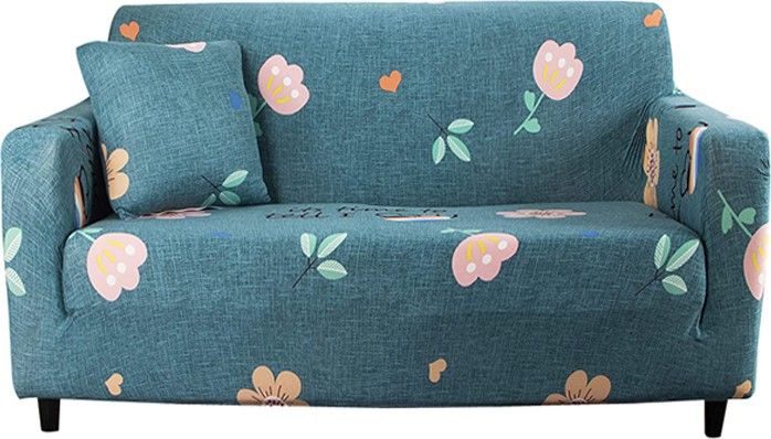 house of quirk SOFA_COVER_BLU_PINK_FLOWER_MING Universal Sofa Cover Big Elasticity Flexible Stretch Sofa Fabric-picture-33