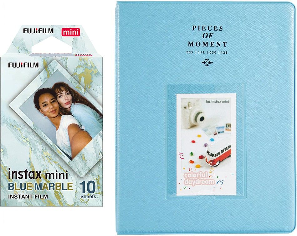 FUJIFILM Mini 10X1 blue marble Instant Film With 128-sheet Skyblue Album for mini film Film Roll-picture-39