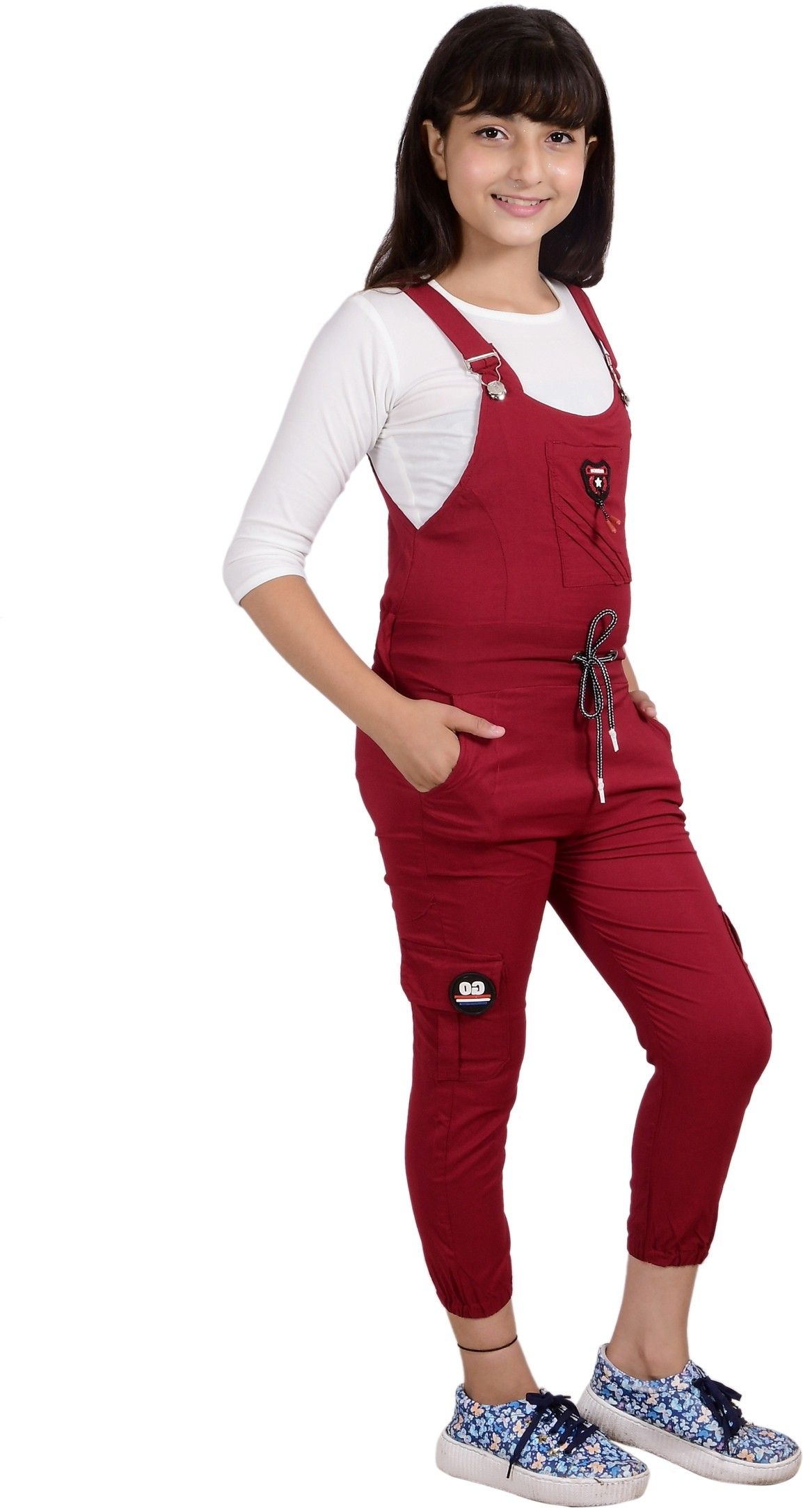 Women Maroon Dungaree-image-38