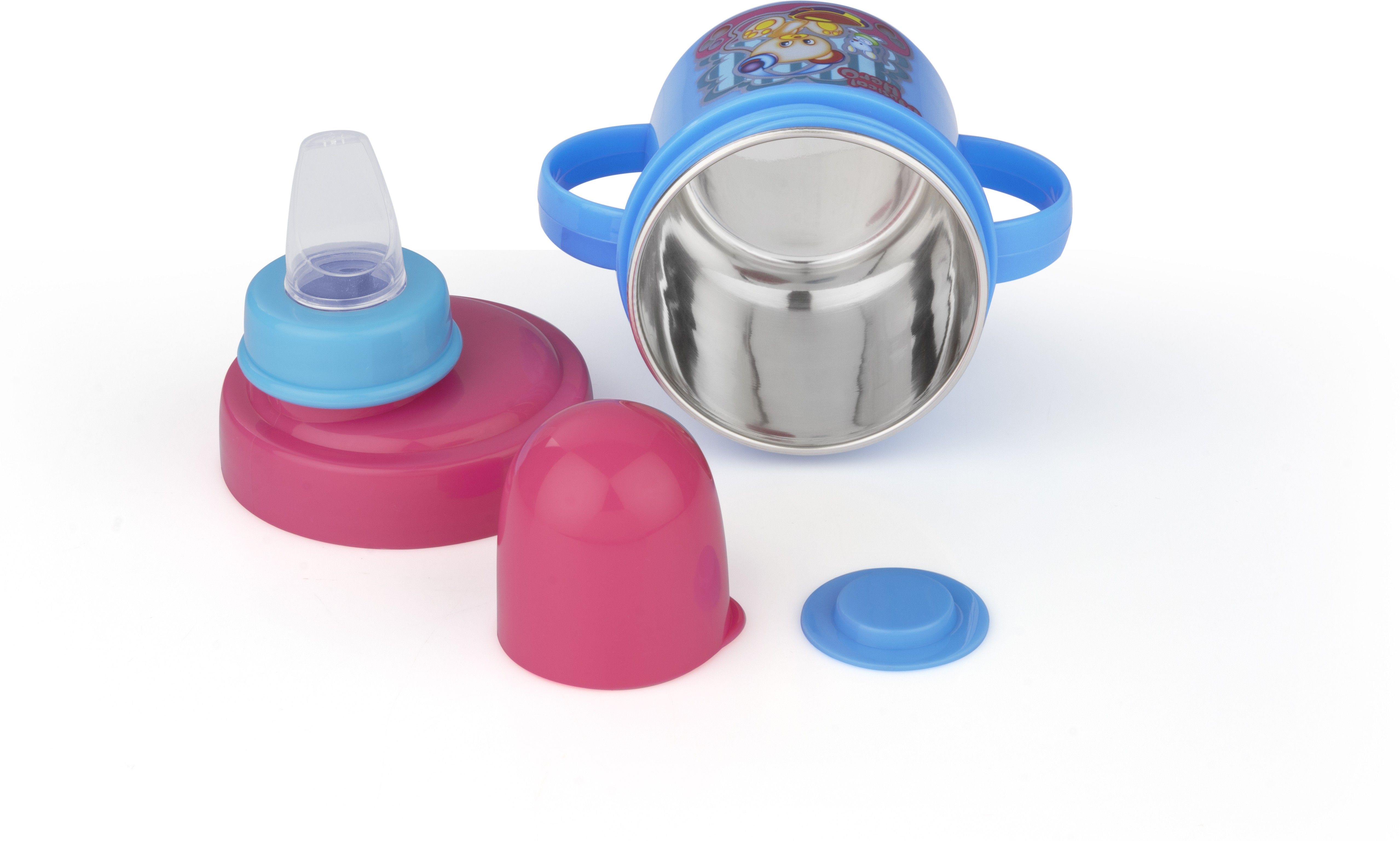 miss & chief Stainless Steel Plastic Baby Spout Sipper Cup for Kids Age 3-18 Months-(250ml)-picture-3