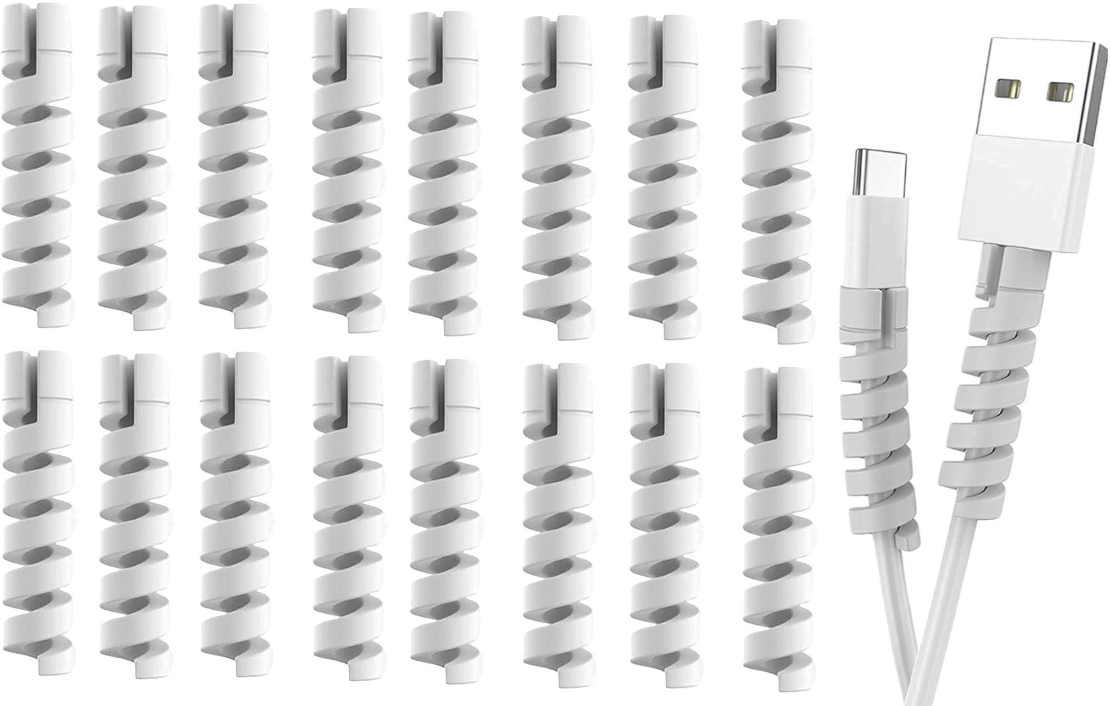 Omniverse 16 Pieces Mobile Charging Cables & Earphones Wire Protector(WHITE) Cable Protector-image-29