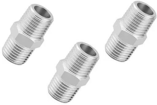 Premium Quality Stainless Steel Hex Nipple 1 INCH, Pack of 3 (Screw On) Faucet Nozzle-image-22