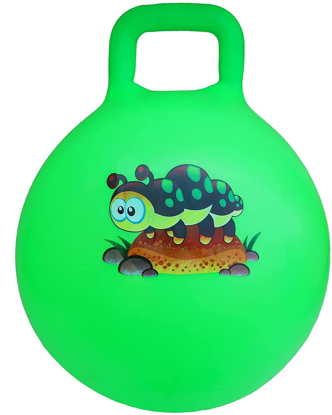 BIG SIZE Rubber Inflatable Hopping Hopper Hop Bouncy Jumping Ball with Handle for Kids (Random Colour, 55cm) Inflatable Hoppers & Bouncer, Infatable Ball-image-15