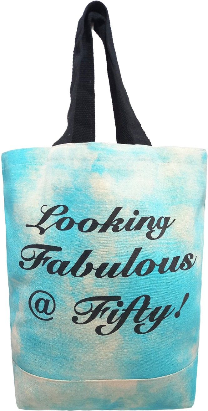 Cotton Canvas Medium Size Eco Friendly Women Hand Bag Looking Fabulous Fifty Grocery Bag-image-20