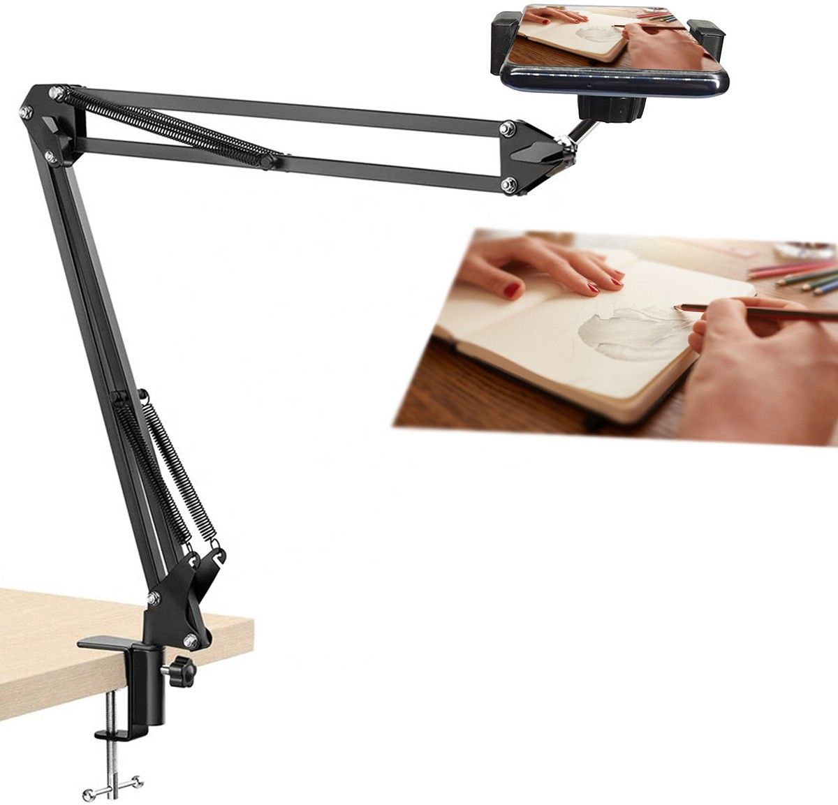 ANY KART Overhead Tripod Camera Stand 360 Tablet Mobile Holder CellPhone Stand For Videos Tripod, Tripod Ball Head, Tripod Bracket, Tripod Clamp, Monopod-image-16