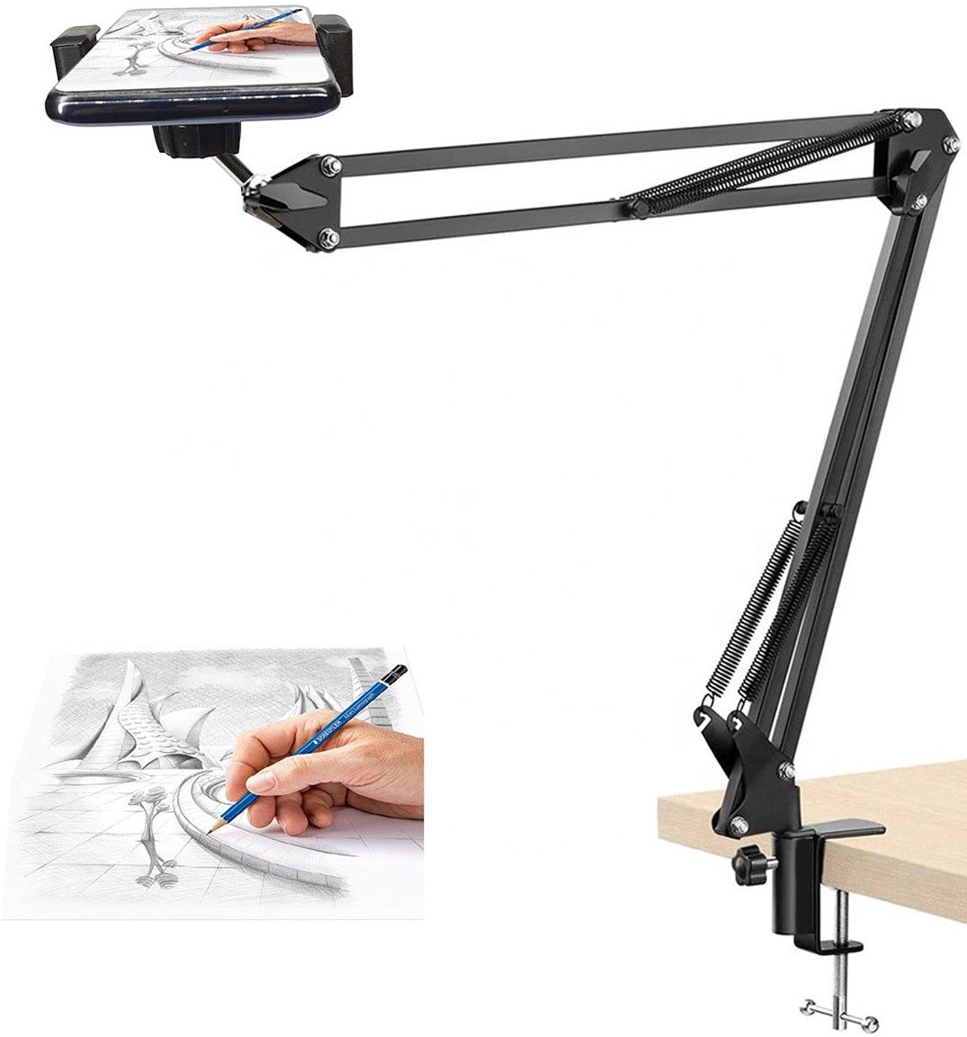 Wanzhow Overhead Tripod Tablet Stand for Create Crafting Baking Cooking Side Videos Monopod, Tripod, Tripod Ball Head, Tripod Bracket, Tripod Clamp, Tripod Kit-image-24