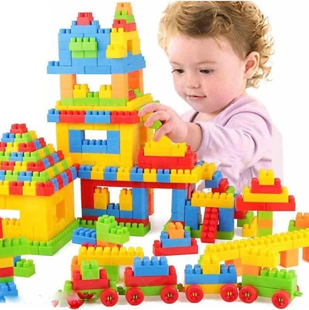BEST BABY GIFT Light Weight(98Pcs+8Tyres)100Pcs Building Blocks,Kids Toy Set