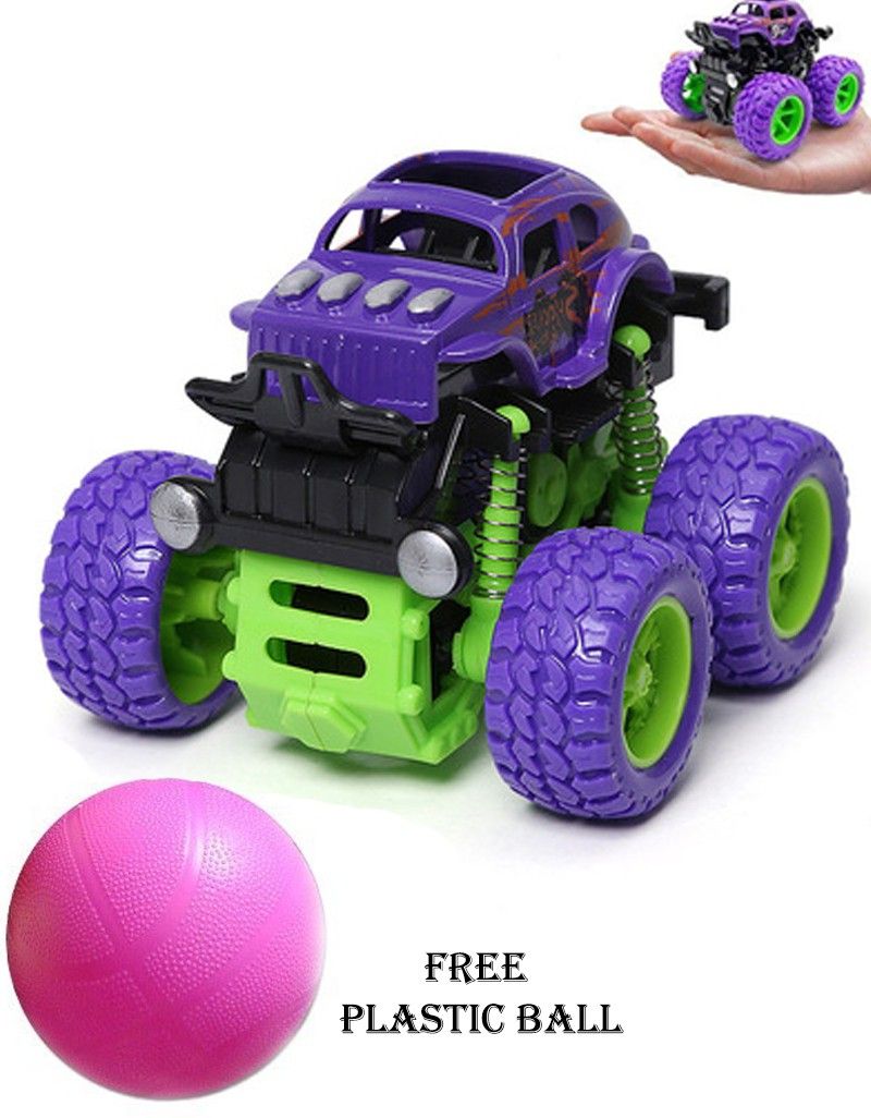 Friction Powered Stunt Car Pushgo Truck Mini monster truck toy&game+Plastic ball-image-13