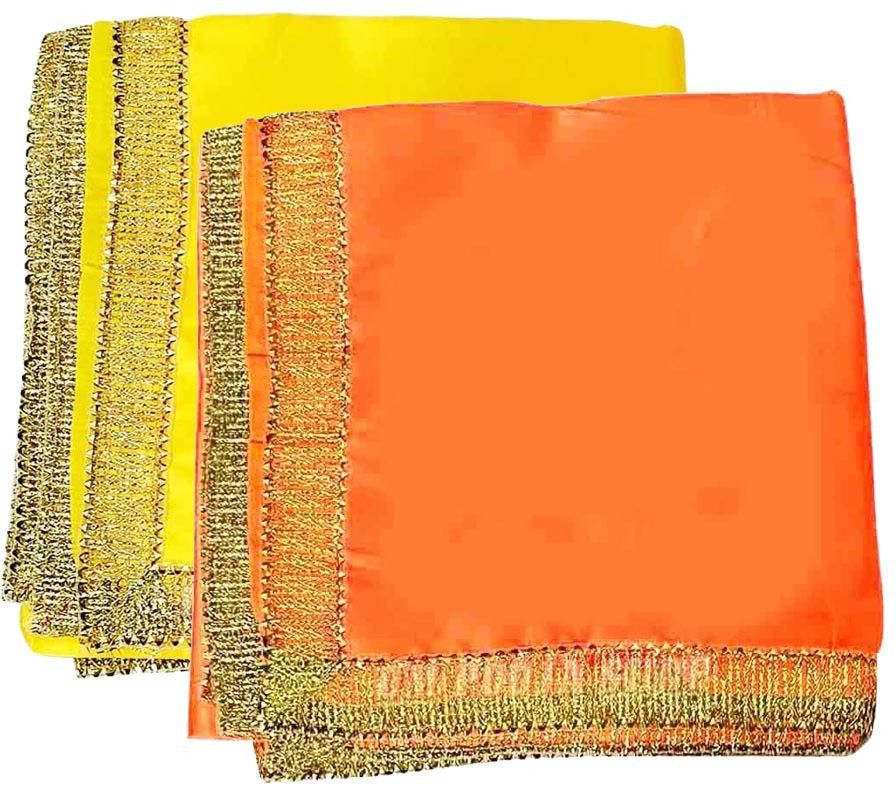 Satin Blend Printed Yellow, Orange Men Dupatta