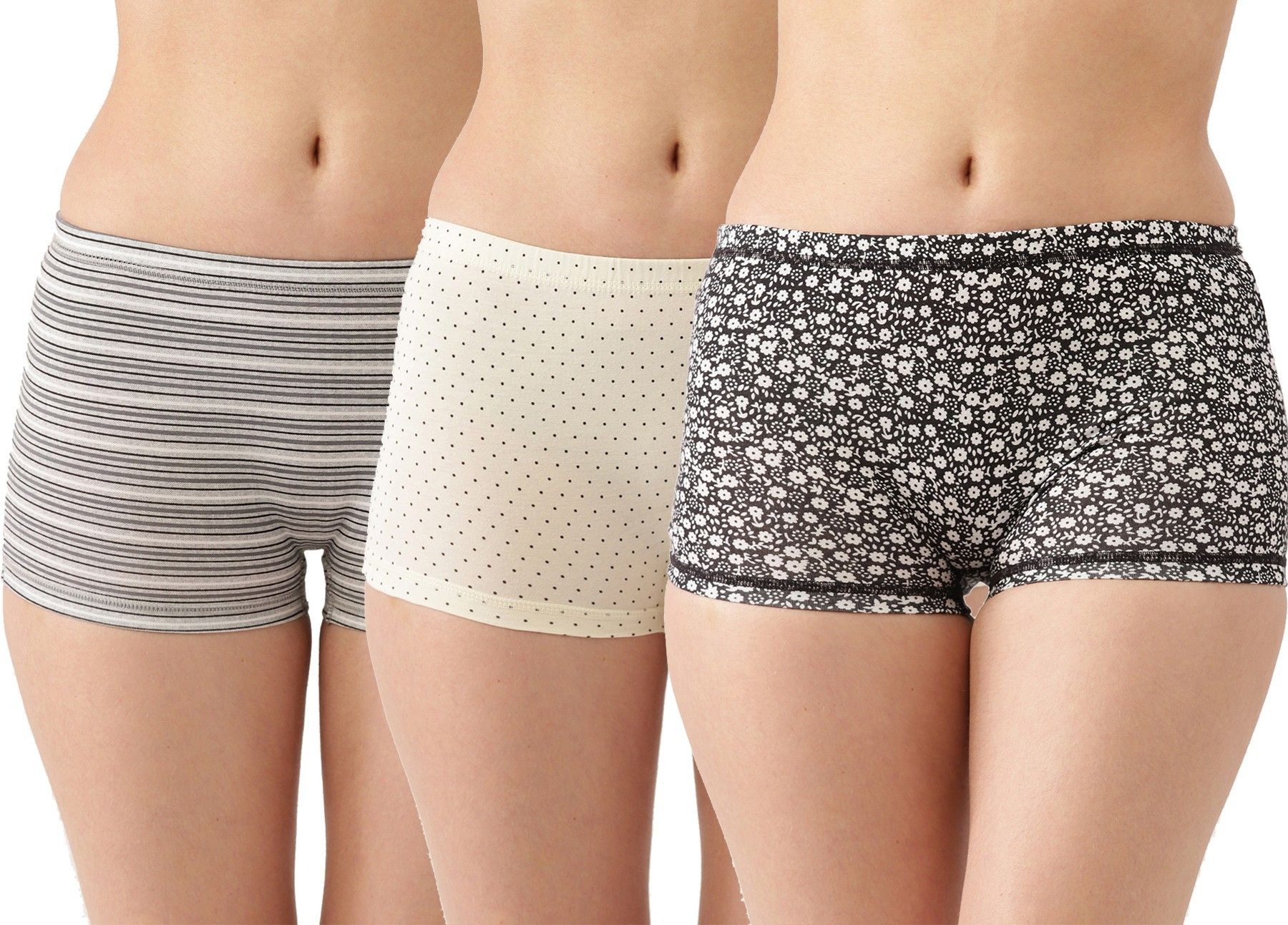 leading lady Pack of 3 Women Boy Short Grey, Black, White Panty-picture-13