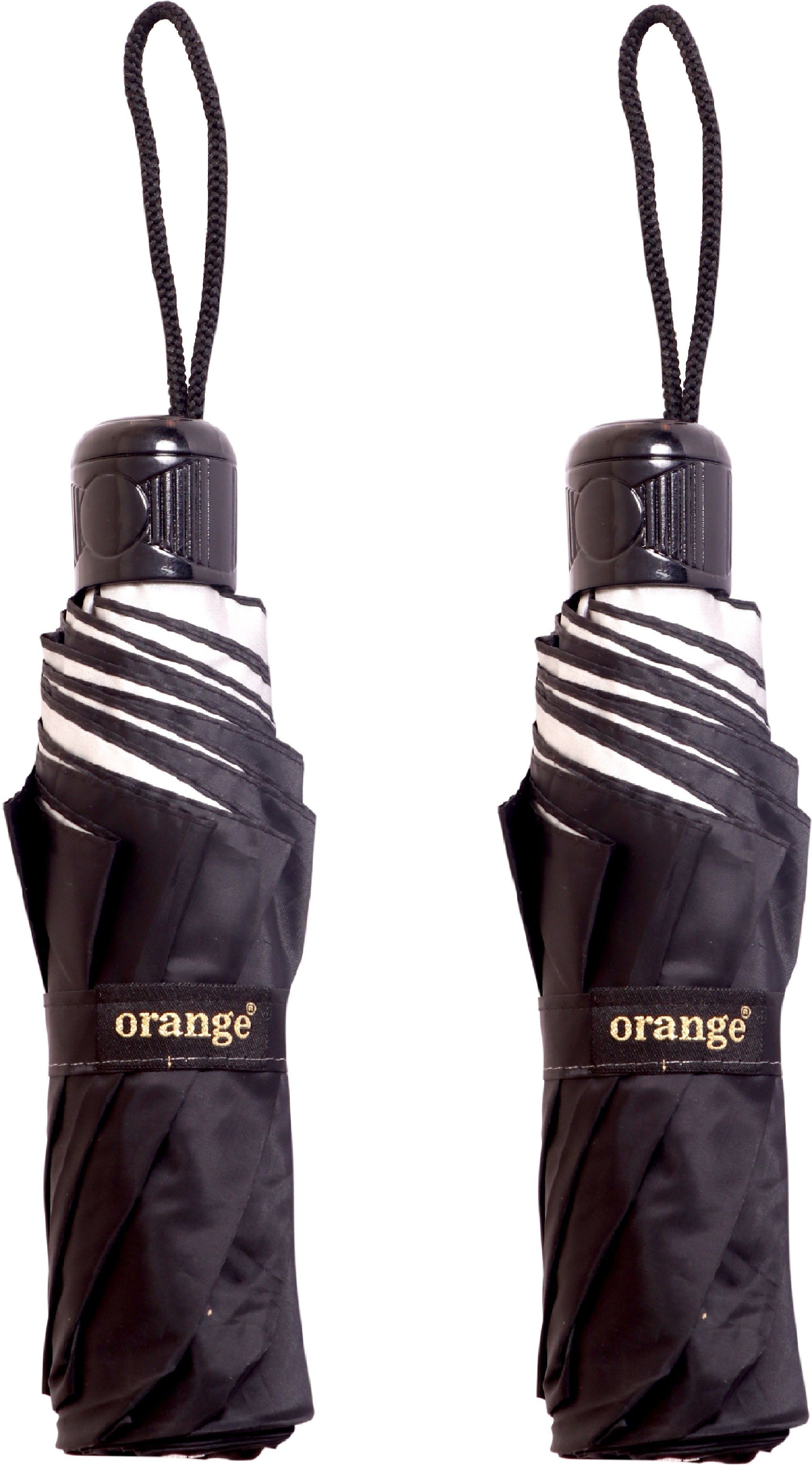orange 3 Fold Black Silve Manual Opening - Pack of 2 Umbrella-picture-15