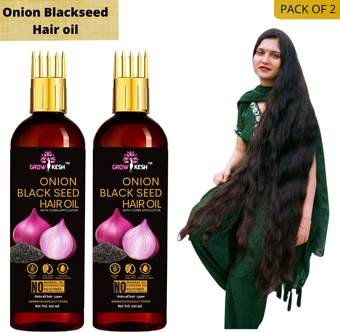 Onion Oil - Black Seed Onion Hair Oil - WITH COMB APPLICATOR (PACK 2) Hair Oil