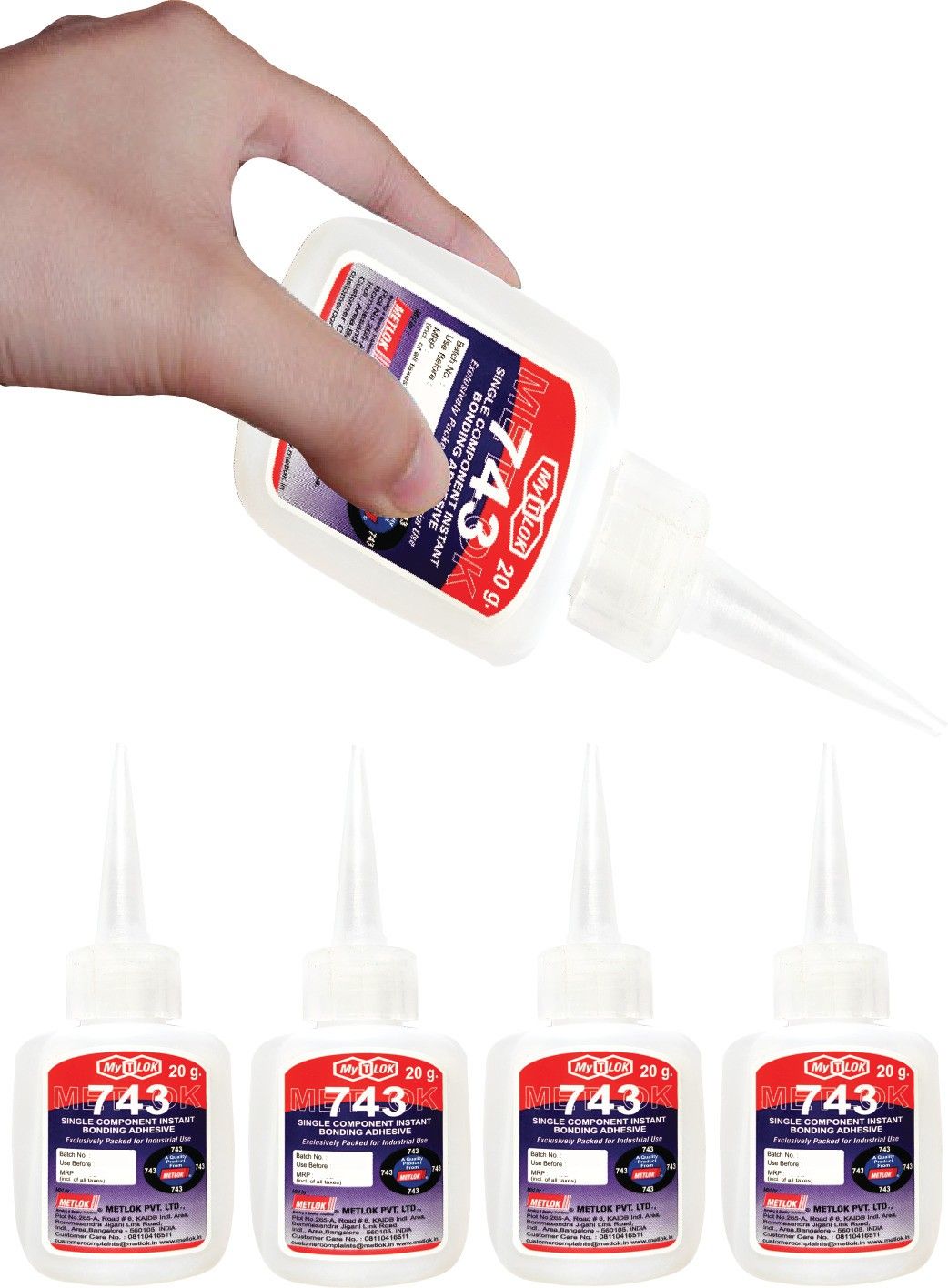 Super Bond 743 Fast Strongest Bonding Adhesive Single Use Net | Pack of 4 x 20 g Glue-image-4