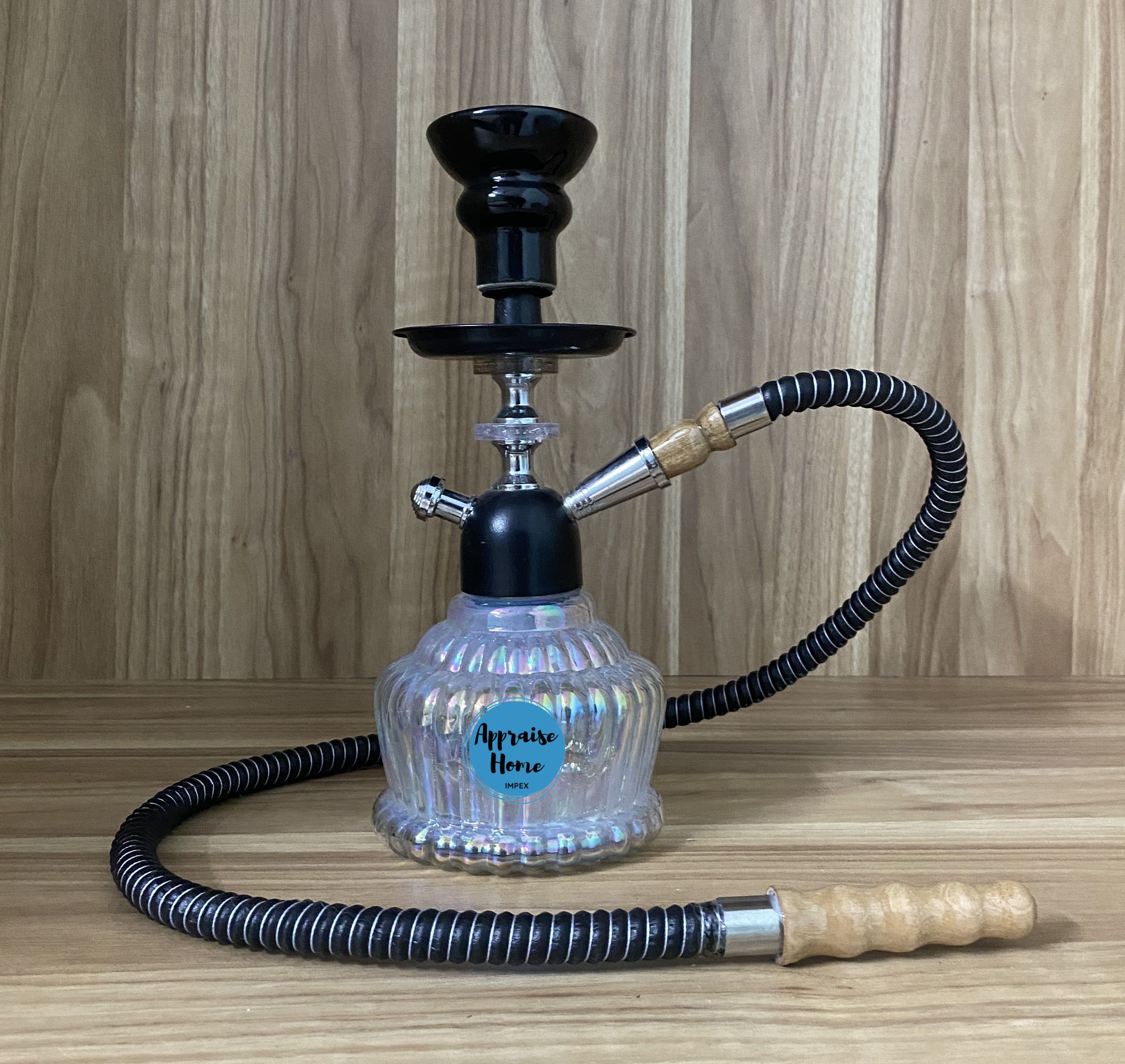 appraise home impex Qt Luster Silver Hookah 12 Inches 12 inch Glass Hookah-picture-28