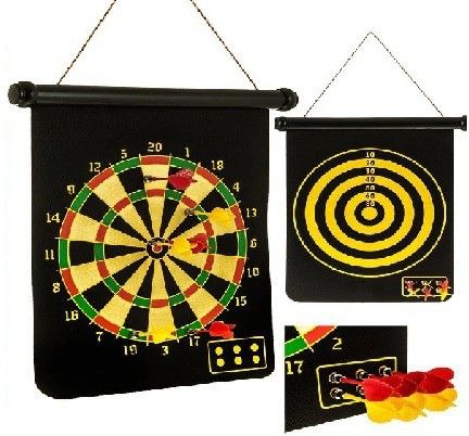 hhs sports Wall Hanging Double Sided Roll-up Magnetic Dart Board with Magnetic Darts 30 cm Dart Board-picture-48