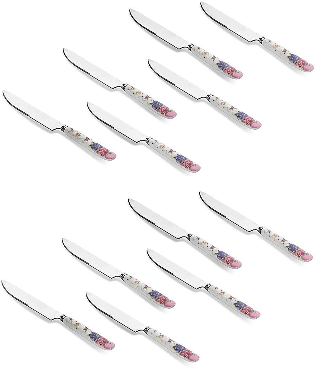 mgeezz Steel Butter Knife with Ceramaic-Handle Set of 12 for Kitchen-Restaurant Stainless Steel, Ceramic Butter Spreader, Spatula Spreader Knife, Cheese Knife, Bread Knife Set-picture-17