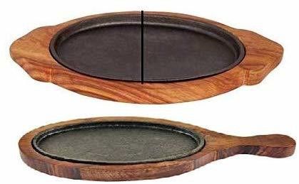 bawarchi Cast iron Oval Sizzler plate set Tray Serving Set-picture-26