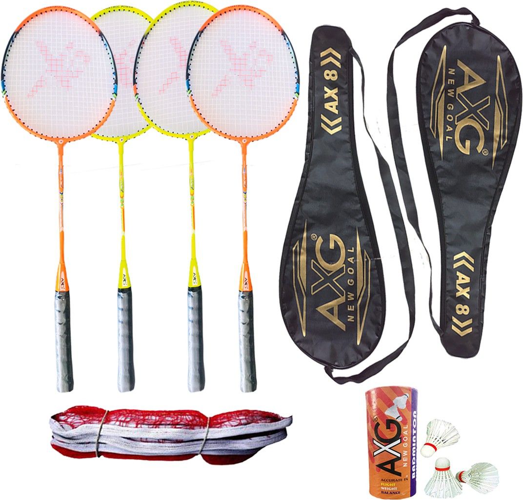 Persistent Badminton Rackets Set of 4 With 3 Shuttles, Net and 2 Covers Badminton Kit-image-16