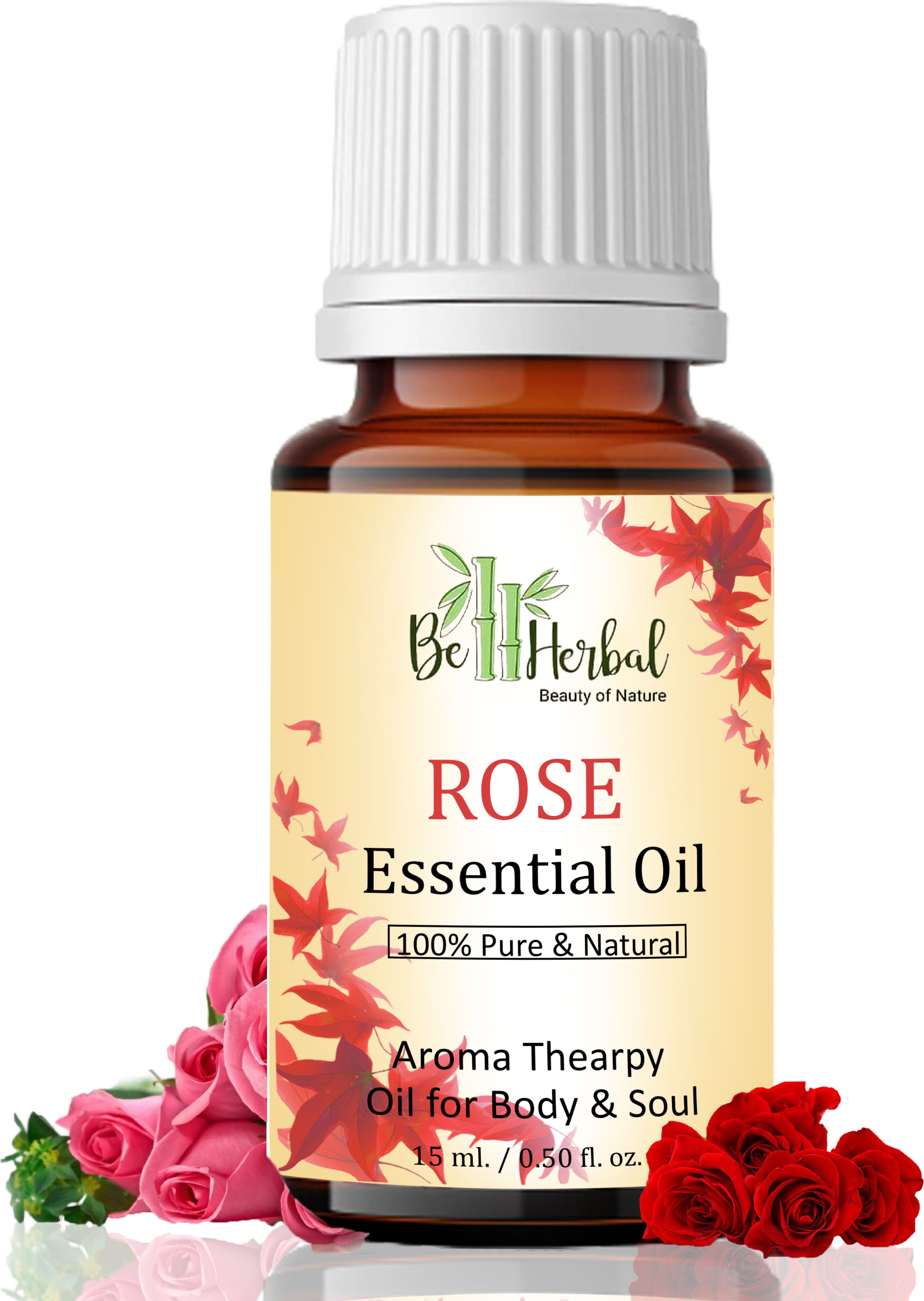 Rose Essential Oil For Anti Stress, Skin, Face and Hair Oil & 100% Pure Natural-image-3