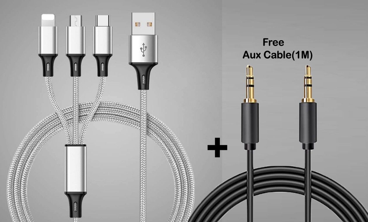 POZUB MultiplePin Fast Charging Cable iOS/Type-C/Android Mobile Data Cable+Aux Cable Charging Pad-image-22