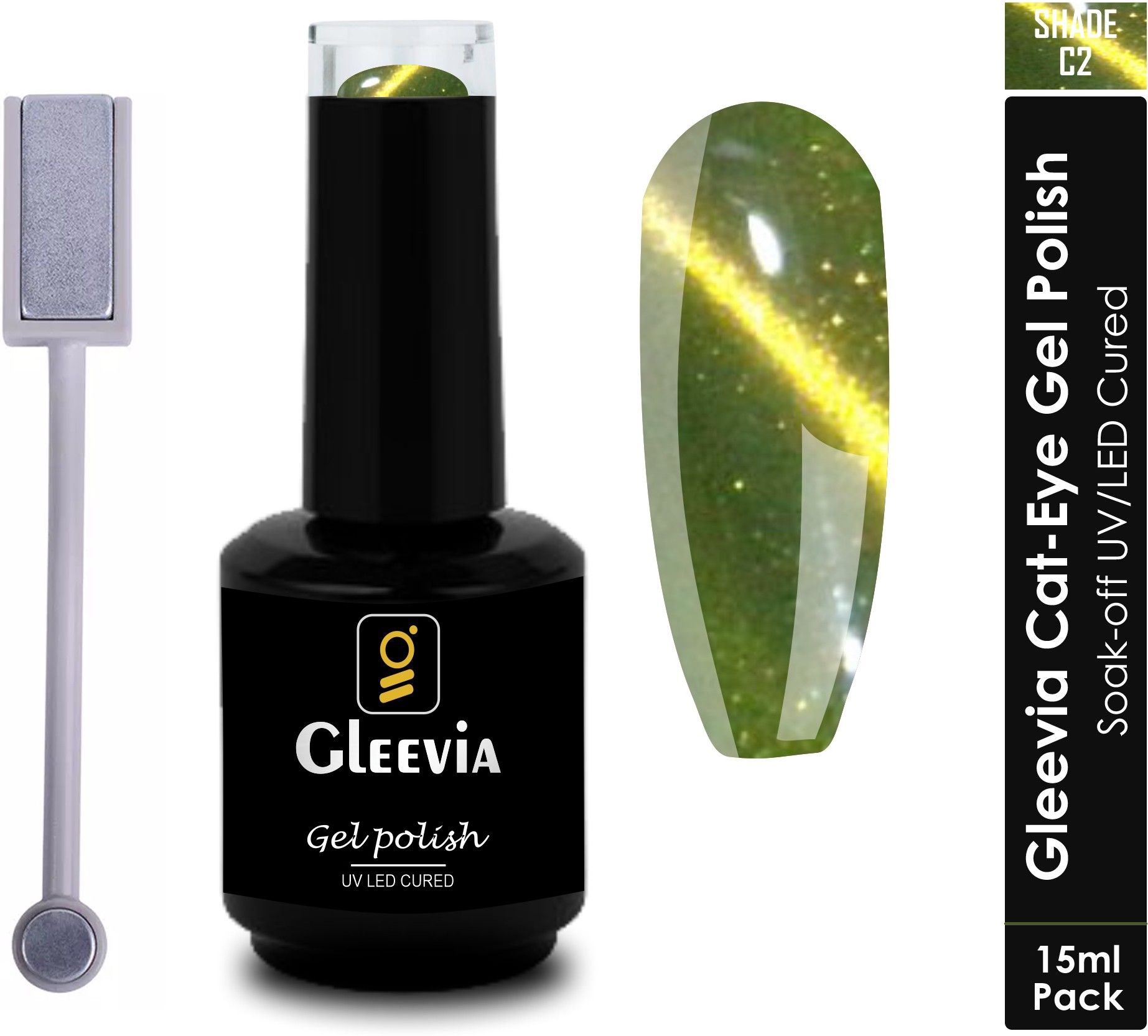 Cat-Eye UV Gel Polish| Magnetic Gel Polish for Professionals C2 15ml Combo Pack-image-15