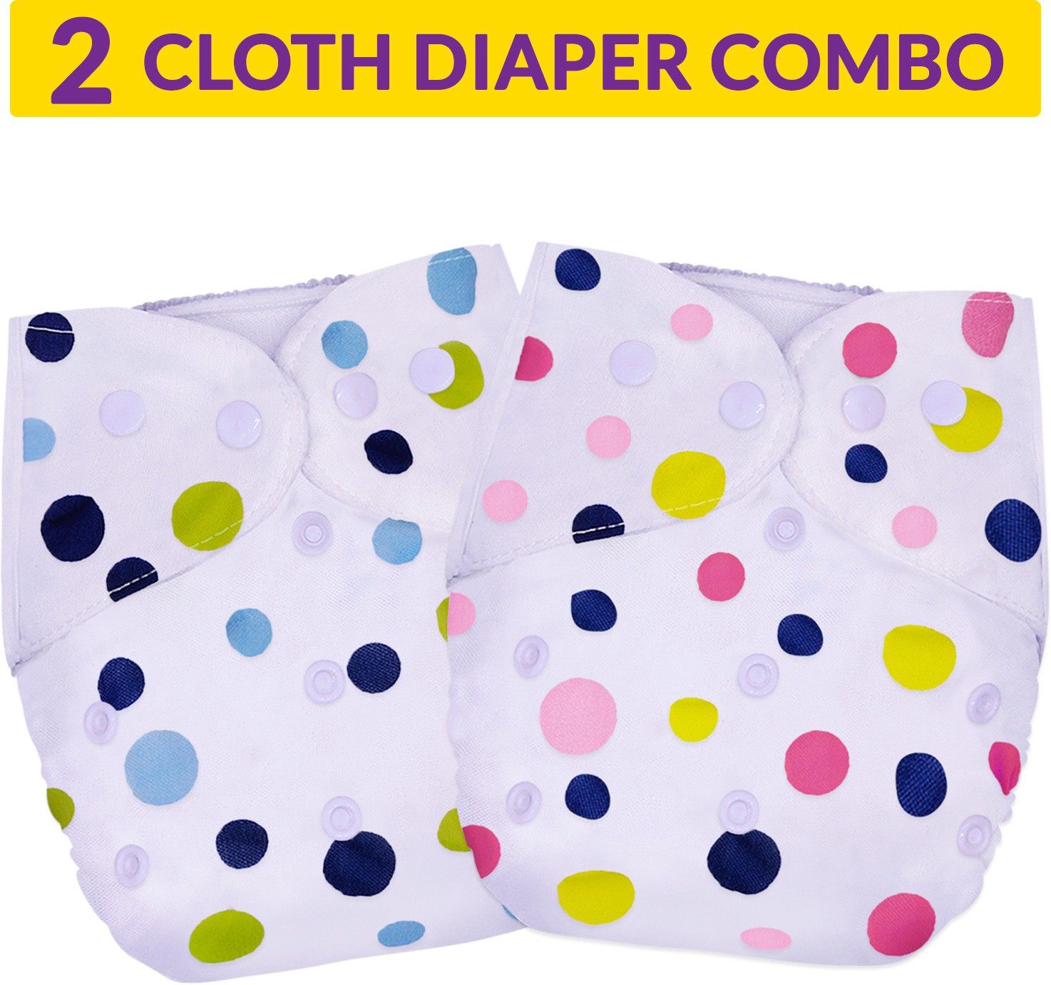 bembika BPlus,Printed,Cloth Diapers for Baby,Washable Reusable,AdjustableSizes(2Combo)-picture-2