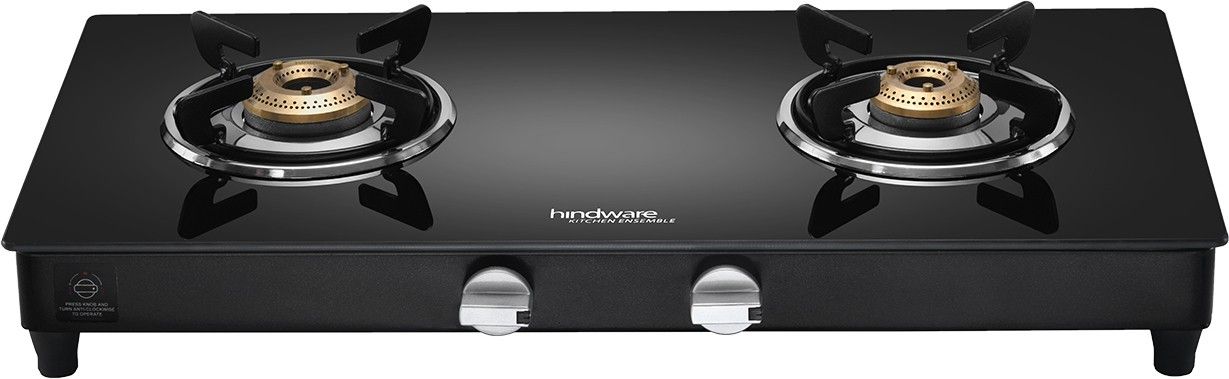 hindware smart appliances ARMO Plus GL 2B BLK Glass, Stainless Steel Manual Gas Stove-picture-7