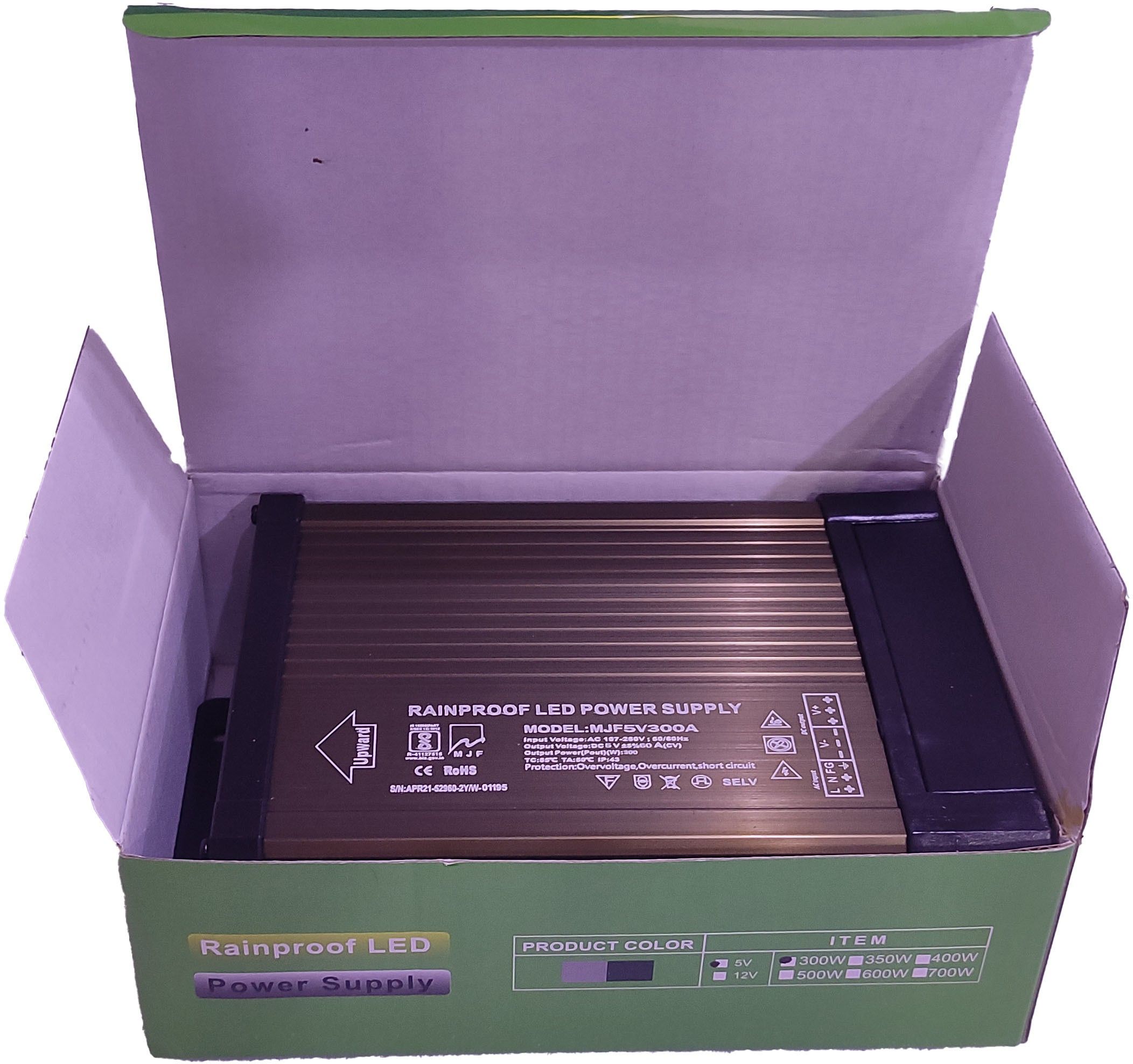 AL QURAISH 5V 60A 300Watt SMPS RAINPROOF POWER SUPPLY 300 Watts PSU-image-9