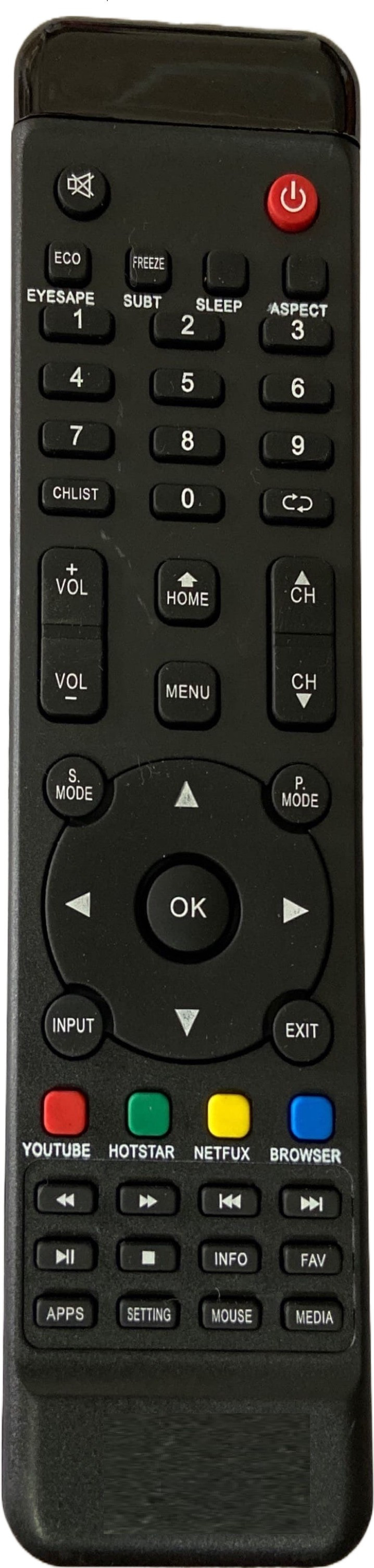 SHIELDGUARD Remote Control No. 401 Compatible for LED TV Intex Remote Controller image 1