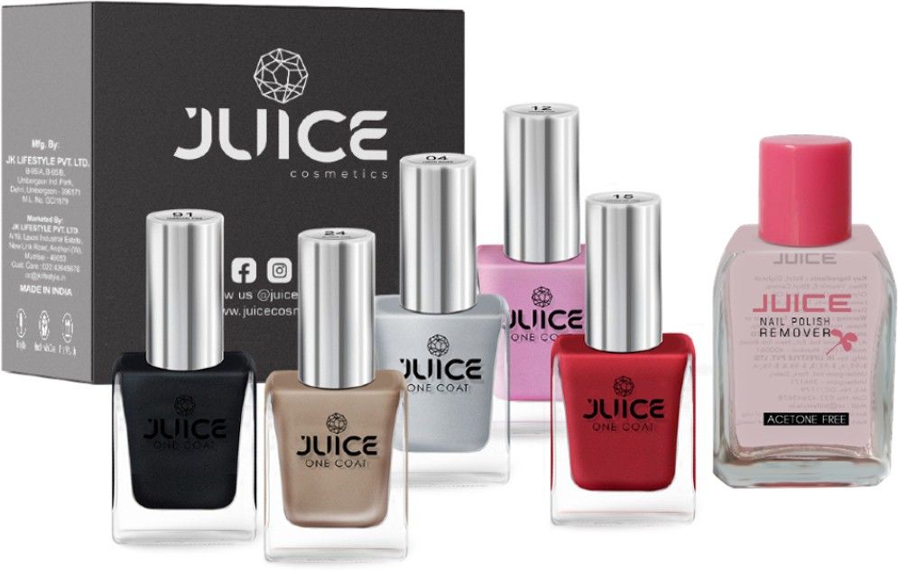 | 5 NAIL POLISH COMBO 16 (SILVER-04/CHARM PINK-12/TICKLE ME PINK-15/SWEET ORANGE-24/CHARCOAL STAR-91) & 1 NAIL POLISH REMOVER-image-6