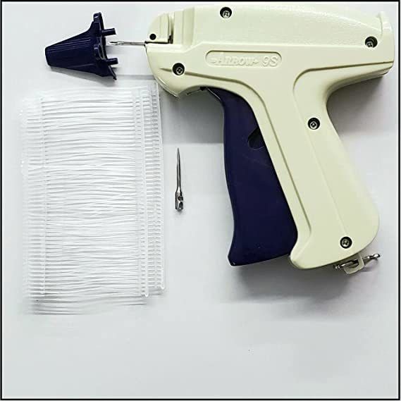 9S Arrow Tag Gun, 1000 Pin Barbs, 1 Needle Cloth Price Label (10 mm, White) Taging Gun