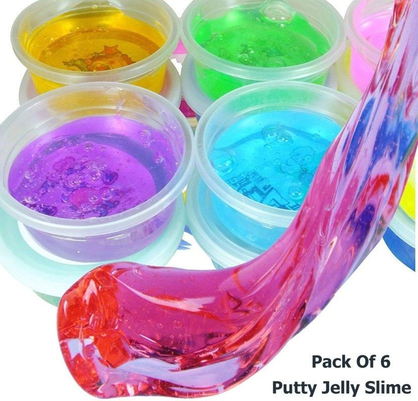 Crystal Slime and 6 Air Dry Clay Non-Toxic new toys