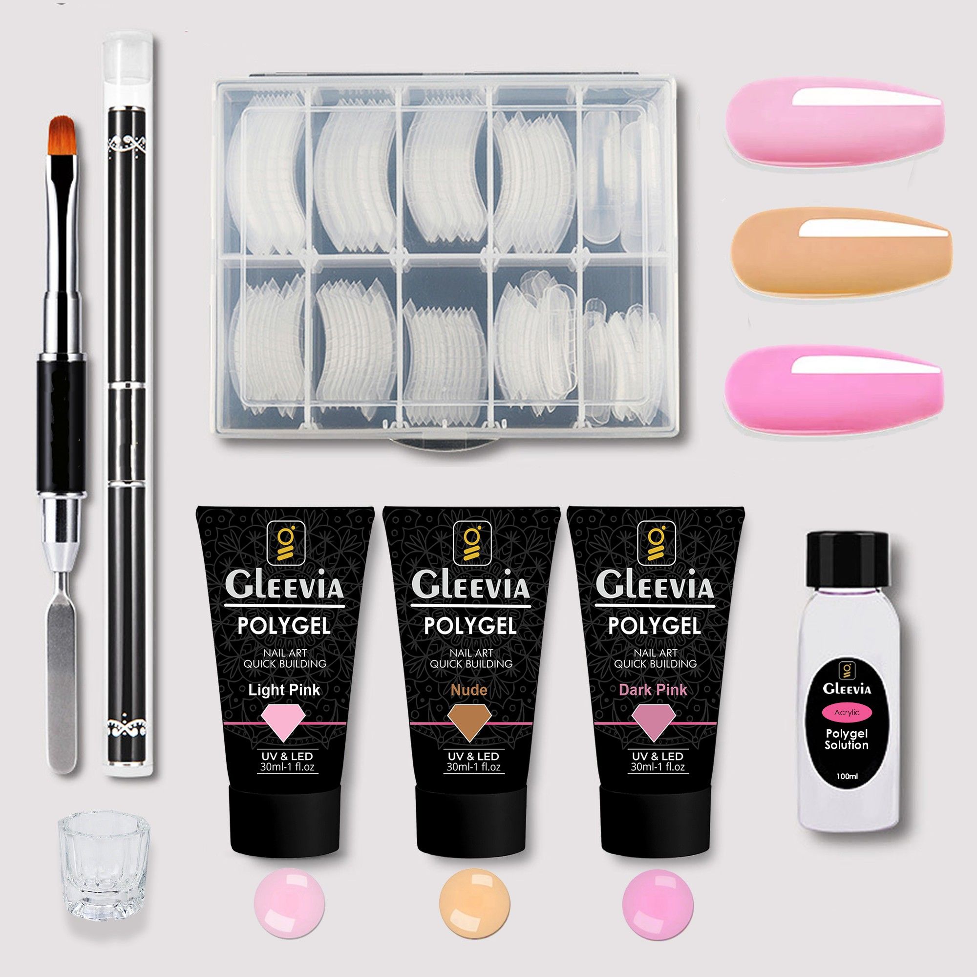 PolyGel Nail Art Quick Building 30ml Pack - Quick Nail Extension Gel (Combo Kit)-image-49