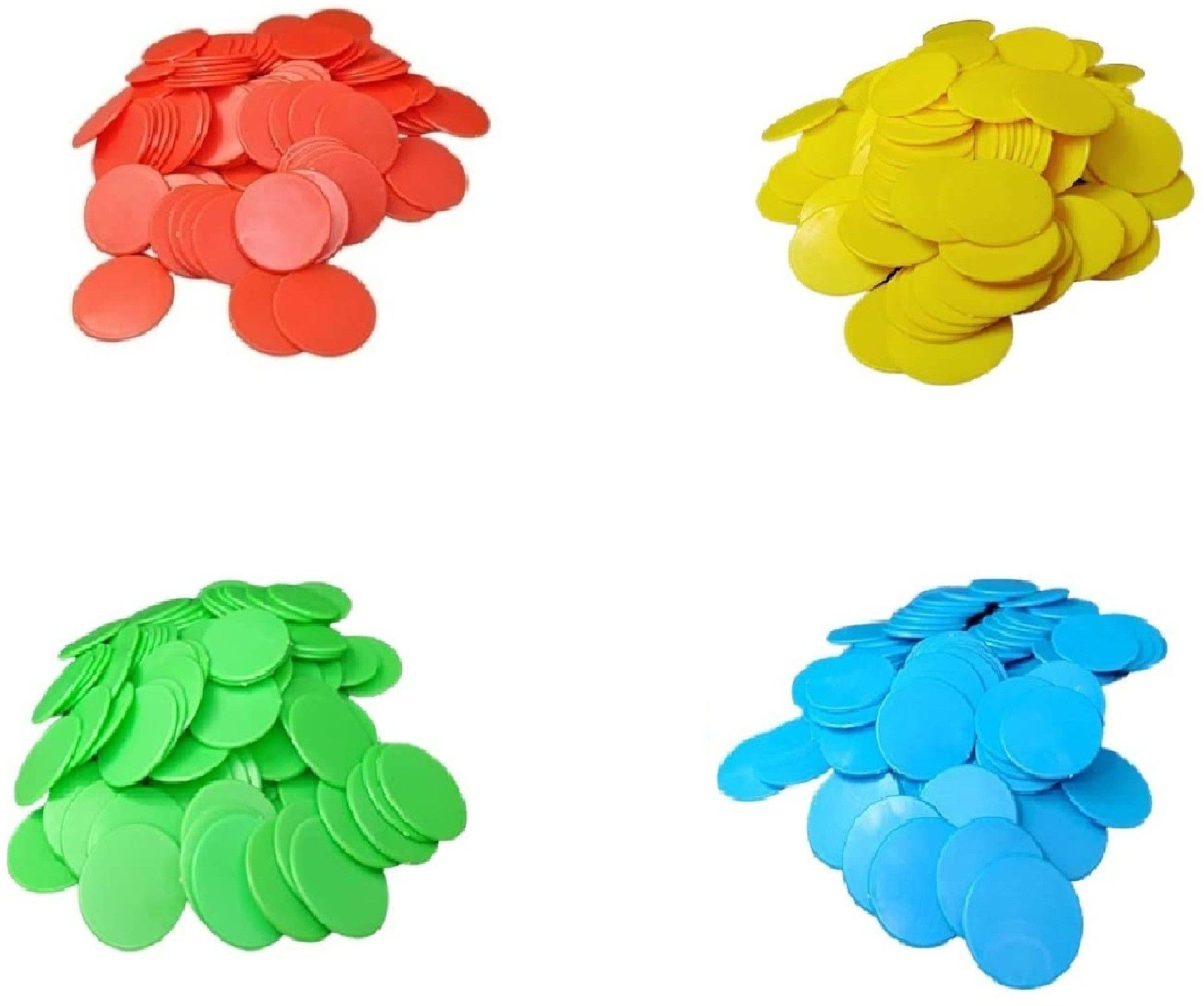 morel RED, YELLOW, GREEN & BLUE PLASTIC ROUND PLAIN TOKEN COIN FOR GAMES PICNIC STORES-picture-49