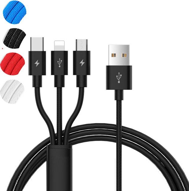 BOPUD Mobile Data Cable 3in1 Fast Charging Cable Magic Multiple Pin Charger Type- C Charging Pad-image-22