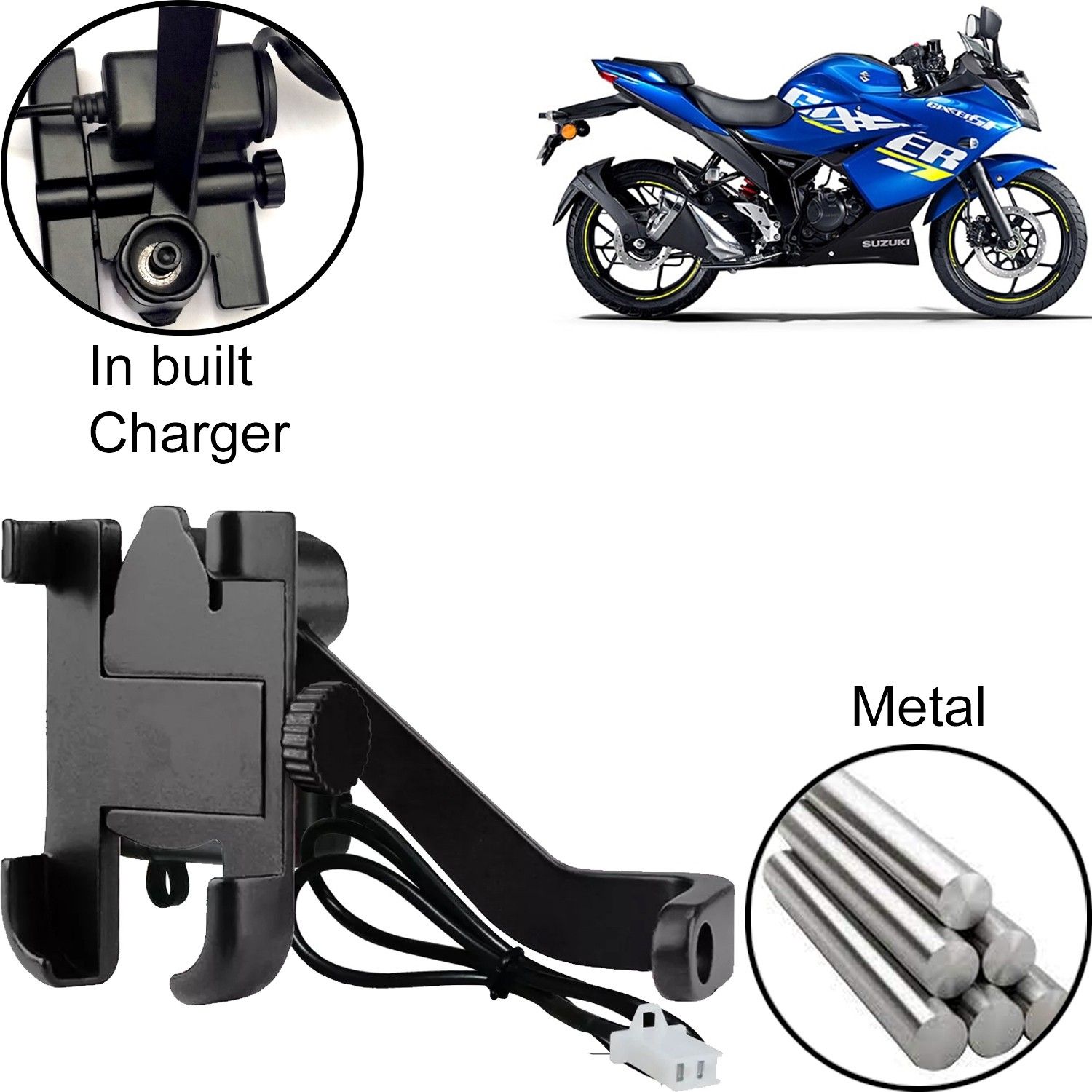 Aluminum Alloy Mobile Phone Holder Motorcycle Bike Handlebar Mount For Gixxer SF Bike Mobile Holder-image-48