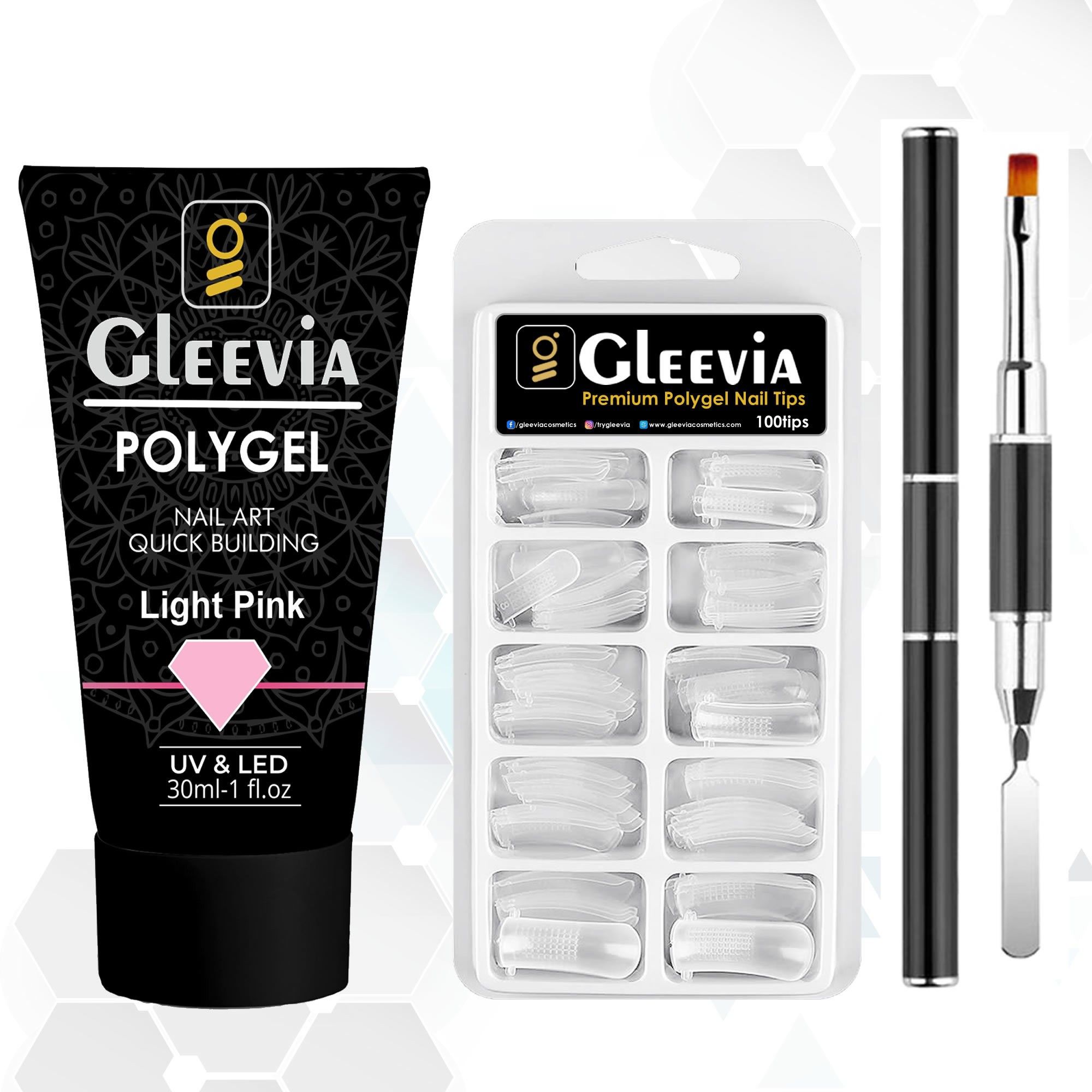 PolyGel Nail Art Quick Building 30ml Pack - Quick Nail Extension Gel Light Pink (Combo Pack)-image-33
