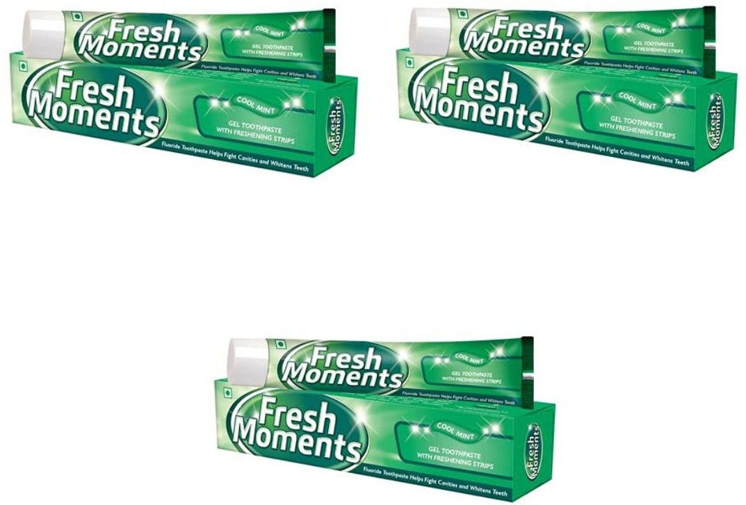 Fresh Moments Gel Toothpaste Green, 100gm each, Pack of 3 Toothpaste-image-15