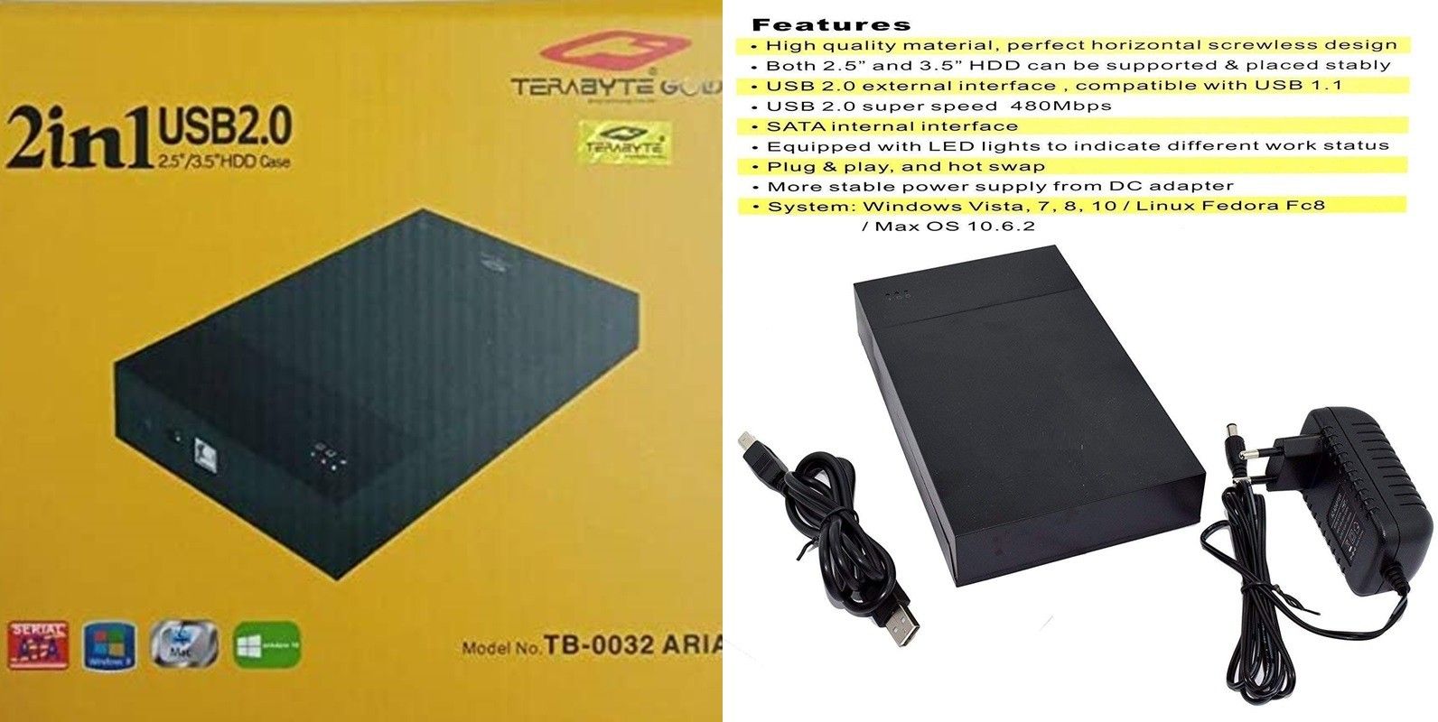 TERABYTE USB 2.0 Hard Disk 2in1 Desktop Casing 2.5" and 3.5" for HDD Sata Dual 3.5 inch Hard Drive Enclosure USB 2.0 External 2.5 inch & 3.5 inch 2in1 Desktop Casing-image-31