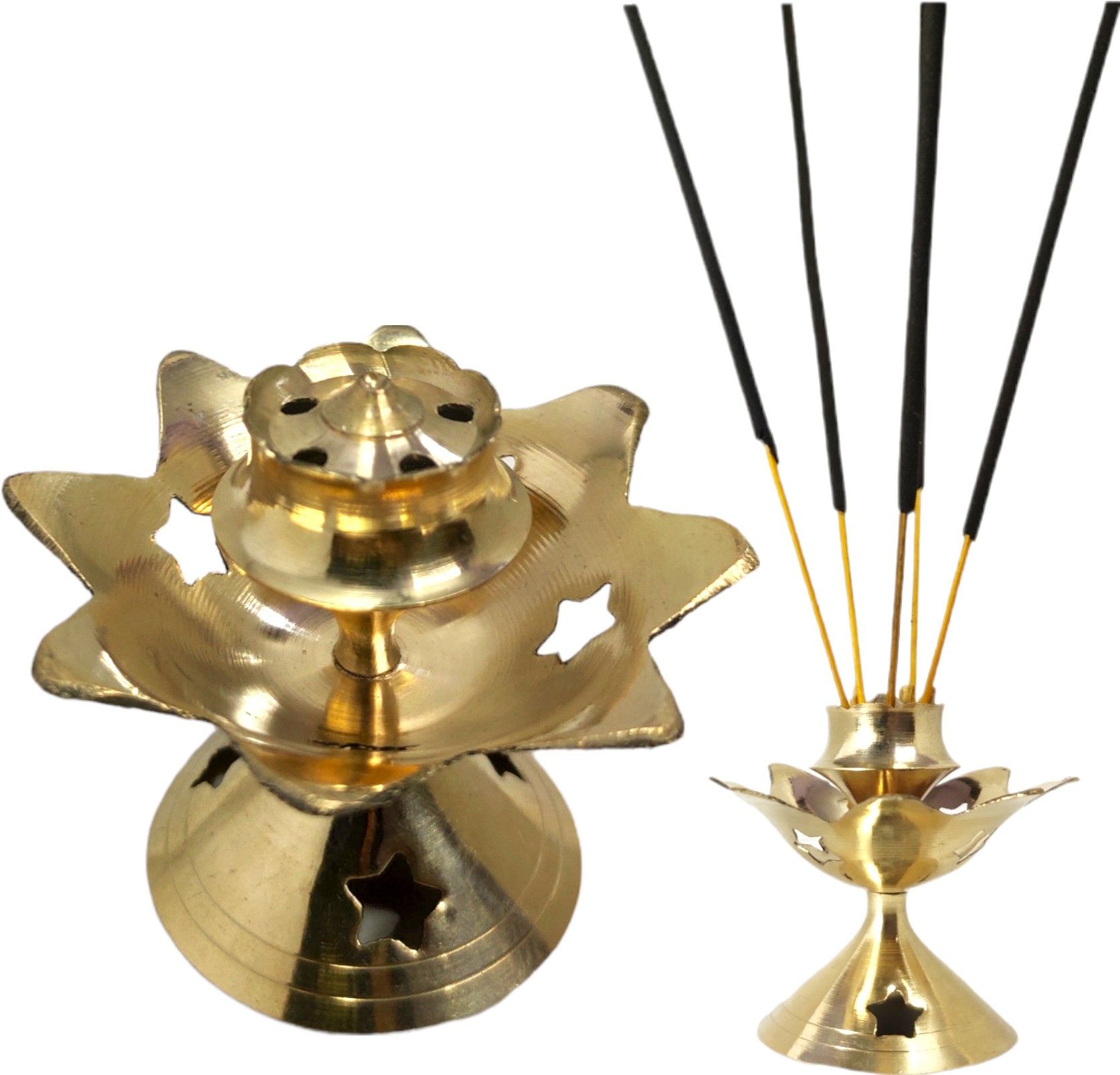 divine bazaar Brass Agarbatti Stand, Brass Incense Stick Holder, pooja items agarbatti stand Brass Incense Holder-picture-12
