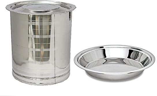 Stainless Steel Atta Drum 8 kg Capicity With Parat 8 L Drum