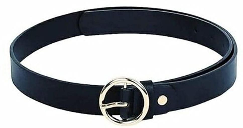 Women Casual Black Artificial Leather Belt-image-1