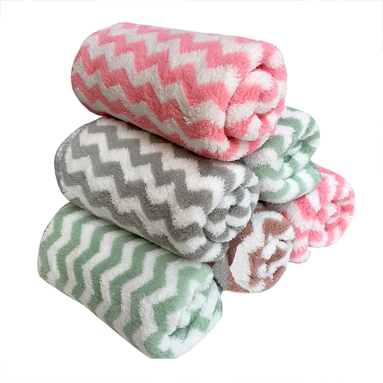 Microfiber 400 GSM Baby Face Napkin /Rumal Extra Soft (Pack of 6) Multi Design Multicolor Cloth Napkins-image-48
